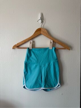 aerie Turquoise Athletic Shorts with White Trim